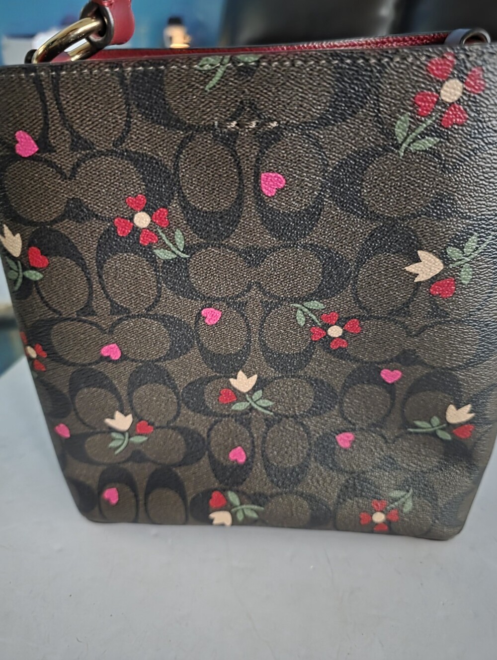 New Coach Brown Signature Floral Crossbody Set - Picture 4 of 9
